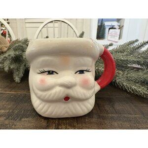 Vintage Santa Claus Mug OPEN EYES Christmas Decoration Ceramic Decor